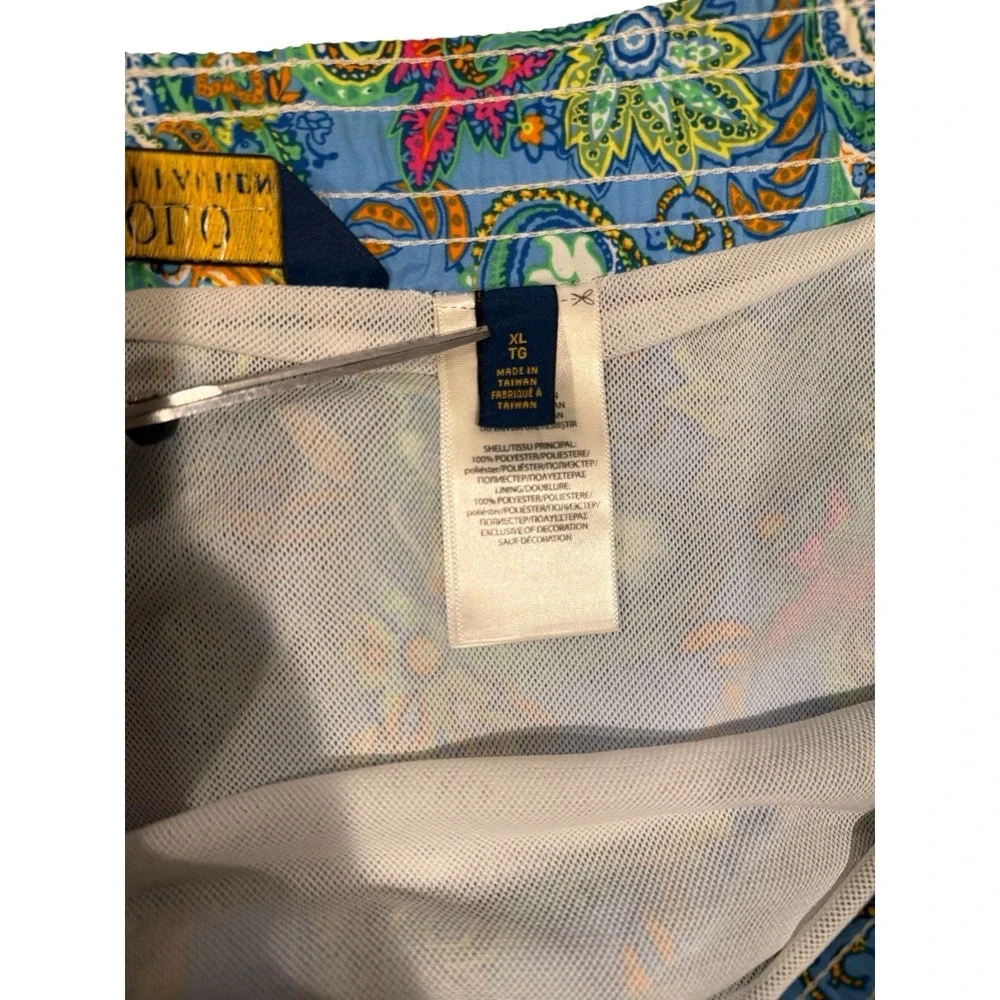 Polo Ralph Lauren Swim Shorts Paisley Print Drawstring Multicolor Men's XL